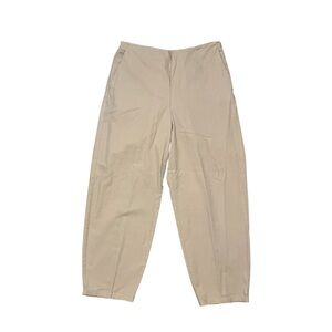 Eileen Fisher Organic Cotton Hemp Canvas Lantern Pants Neutral Light Khaki Sz M